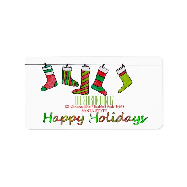 Etiqueta de endereço de Natal Feliz Natal (Frente)