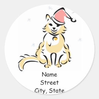Etiqueta de Endereço de Natal/Feriado de Cat