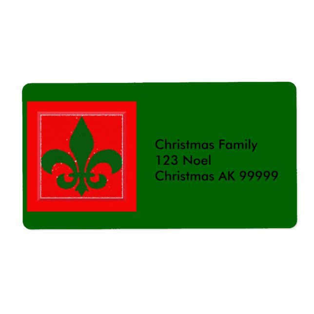 Etiqueta de Endereço de Natal Fleur de Lis (Frente)