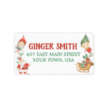 Etiqueta de Endereço de Natal para Crianças