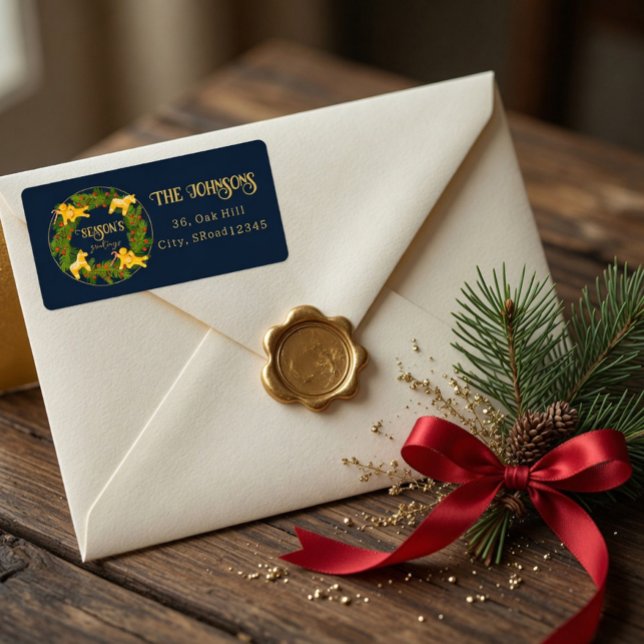 Etiqueta de Endereço de Natal Personalizada com Pã (Criador carregado)
