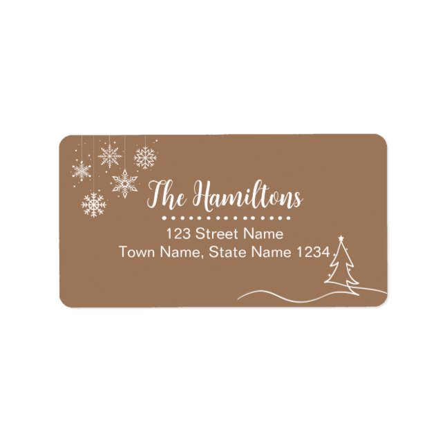 Etiqueta de Endereço de Natal Simples Elegante (Frente)
