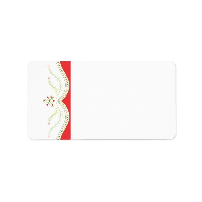 Etiqueta de endereço de Natal vermelho e verde (Frente)