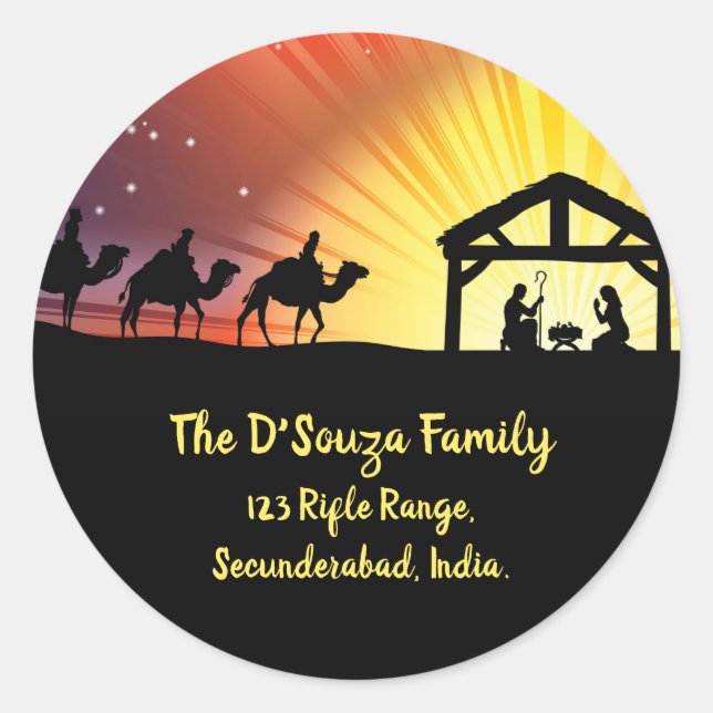 Etiqueta de Endereço de Natividade Editável (Frente)