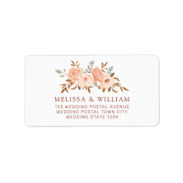 Etiqueta de Endereço de Noiva & Noivo Floral Aquar