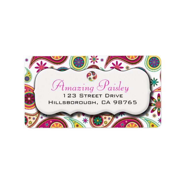 Etiqueta de Endereço de Paisley Incrível (Frente)