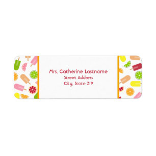 Etiqueta de Endereço de Pop de Gelo da Fruta de Ci