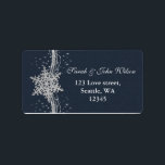Etiqueta de endereço de prata azul do inverno dos<br><div class="desc">Etiquetas de endereço de prata azuis do casamento no inverno dos flocos de neve. Produtos de harmonização também disponíveis.</div>