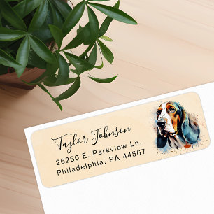 Etiqueta de Endereço de Remetente Basset Hound