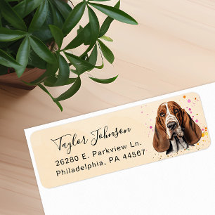 Etiqueta de Endereço de Remetente Basset Hound
