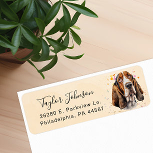 Etiqueta de Endereço de Remetente Basset Hound