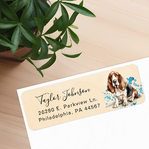 Etiqueta de Endereço de Remetente Basset Hound