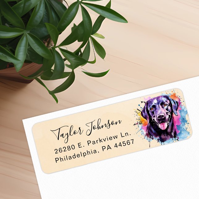 Etiqueta de Endereço de Remetente Black Lab (Criador carregado)