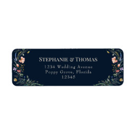 Etiqueta de Endereço de Remetente com Flores Silve