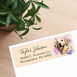 Etiqueta de Endereço de Remetente de Golden Retrie