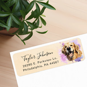 Etiqueta de Endereço de Remetente de Golden Retrie