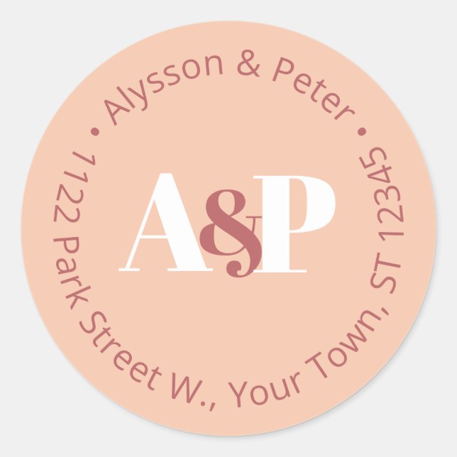 Etiqueta de Endereço de Remetente Minimalista em B (Frente)