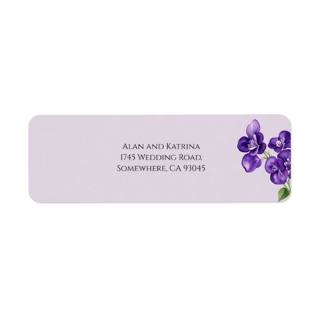 Etiqueta de Endereço de Remetente Violeta Roxo Pro (Frente)