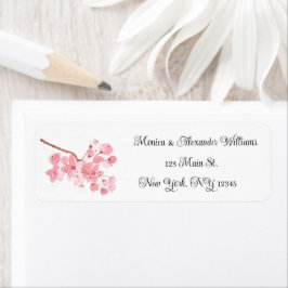 Etiqueta de Endereço de Retorno Aquarela Flor de C