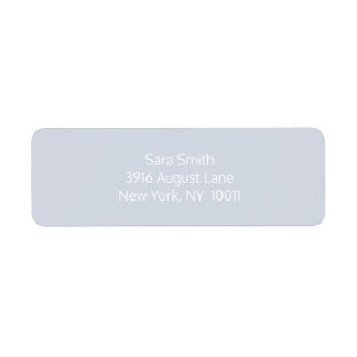 Etiqueta de endereço de retorno azul-claro e branc