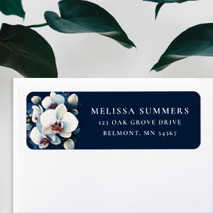 Etiqueta de Endereço de Retorno Azul do Orquídeo B