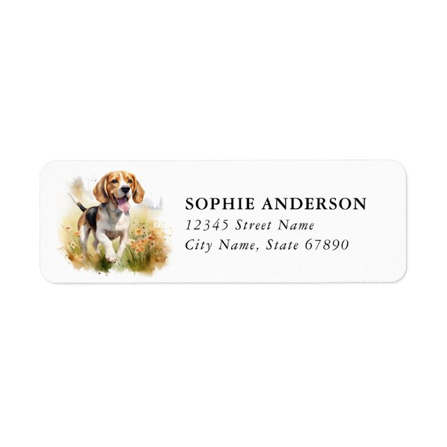 Etiqueta de Endereço de Retorno Beagle (Frente)