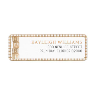 Etiqueta de Endereço de Retorno Blocos de Bebê Beg