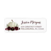Etiqueta de Endereço de Retorno Burgundy Pumpkin F