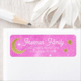 Etiqueta de Endereço de Retorno da Lua e Estrelas