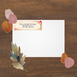 Etiqueta de Endereço de Retorno das Flores de Qued