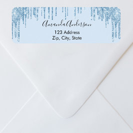 Etiqueta de endereço de retorno das gotas de brilh