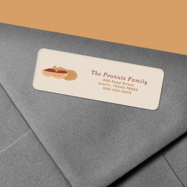 Etiqueta de Endereço de Retorno de Amendoins (Peanuts Return Address Label)