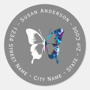 Etiqueta de Endereço de Retorno de Borda Branca &