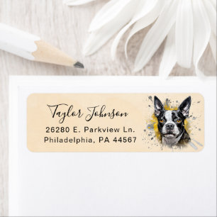 Etiqueta de Endereço de Retorno de Boston Terrier