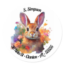 Etiqueta de Endereço de Retorno de Bunny de Páscoa