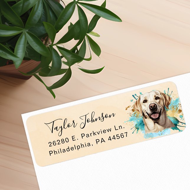 Etiqueta de Endereço de Retorno de Cachorro Labrad (Criador carregado)