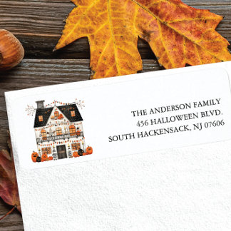 Etiqueta de Endereço de Retorno de Casa Halloween