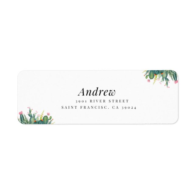 Etiqueta de endereço de retorno de casal elegante  (Frente)