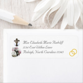 Etiqueta de Endereço de Retorno de Casamento Catól