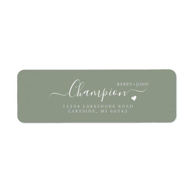 Etiqueta de Endereço de Retorno de Casamento Chic  (Frente)