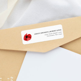 Etiqueta de Endereço de Retorno de Casamento Flor