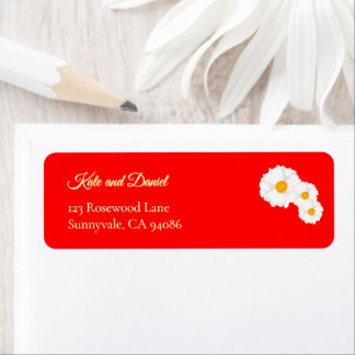 Etiqueta de Endereço de Retorno de Casamento Flora