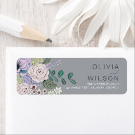 Etiqueta de Endereço de Retorno de Casamento Flora