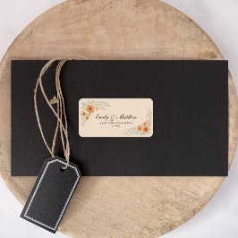 Etiqueta de Endereço de Retorno de Casamento Flora