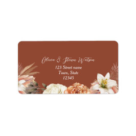 Etiqueta de Endereço de Retorno de Casamento Flora