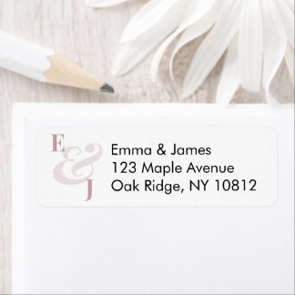 Etiqueta de Endereço de Retorno de Casamento Lilás