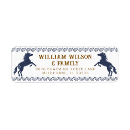 Etiqueta de Endereço de Retorno de Cavalo de Rodei