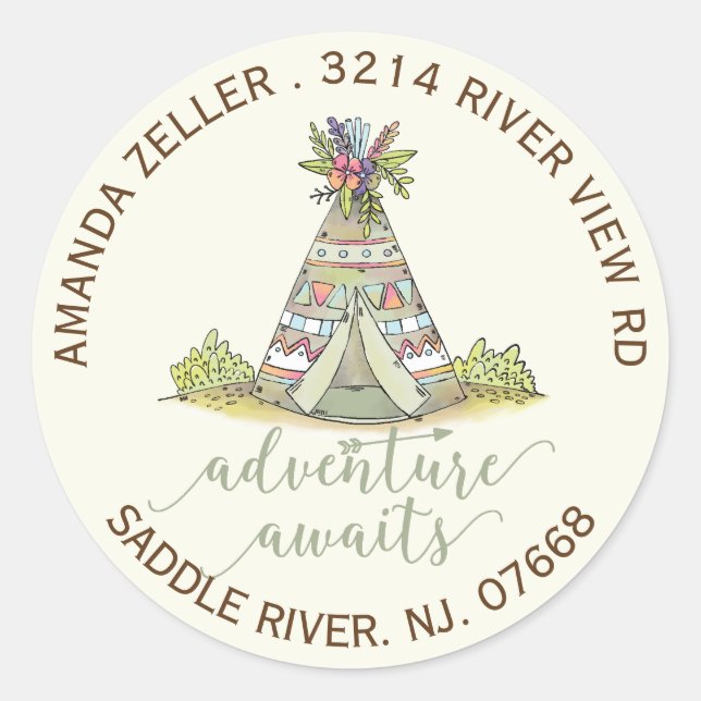 Etiqueta de Endereço de Retorno de Chá de fraldas  (Frente)