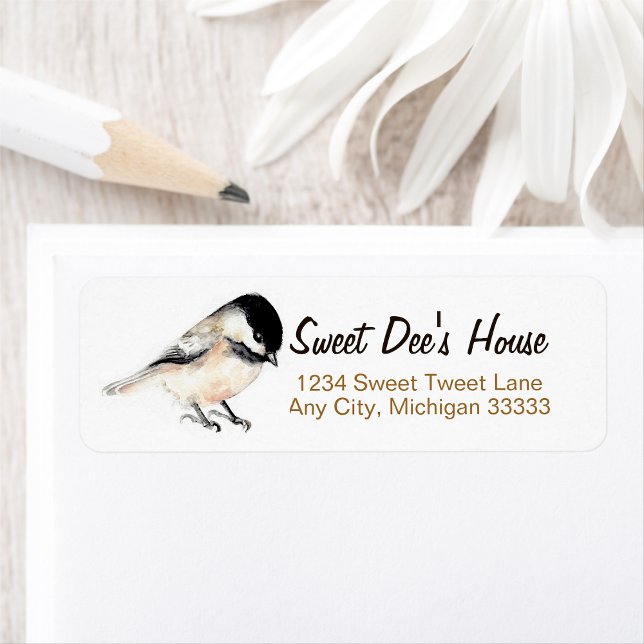Etiqueta de Endereço de Retorno de Chickadee (Chickadee Return Address Label from Jenn's Emporium. )