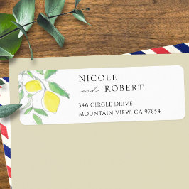 Etiqueta de Endereço de Retorno de Cores Aquáticas